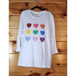 Kim Rogers Plus Size 2X 100% Cotton Perfect Soft Tee, Wrinkle Free White,